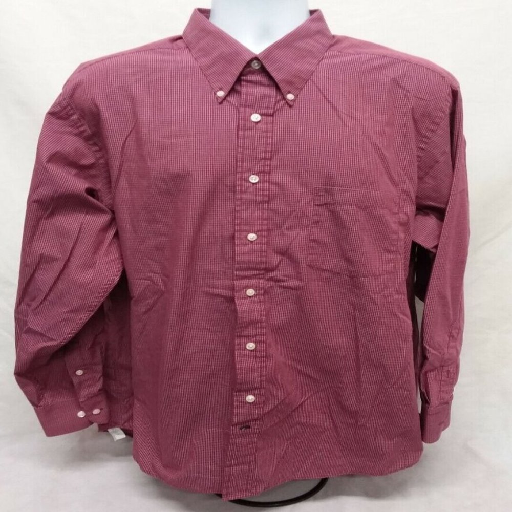 Men's XL Arrow Long Sleeve Red Check Casual Button Down Shirt